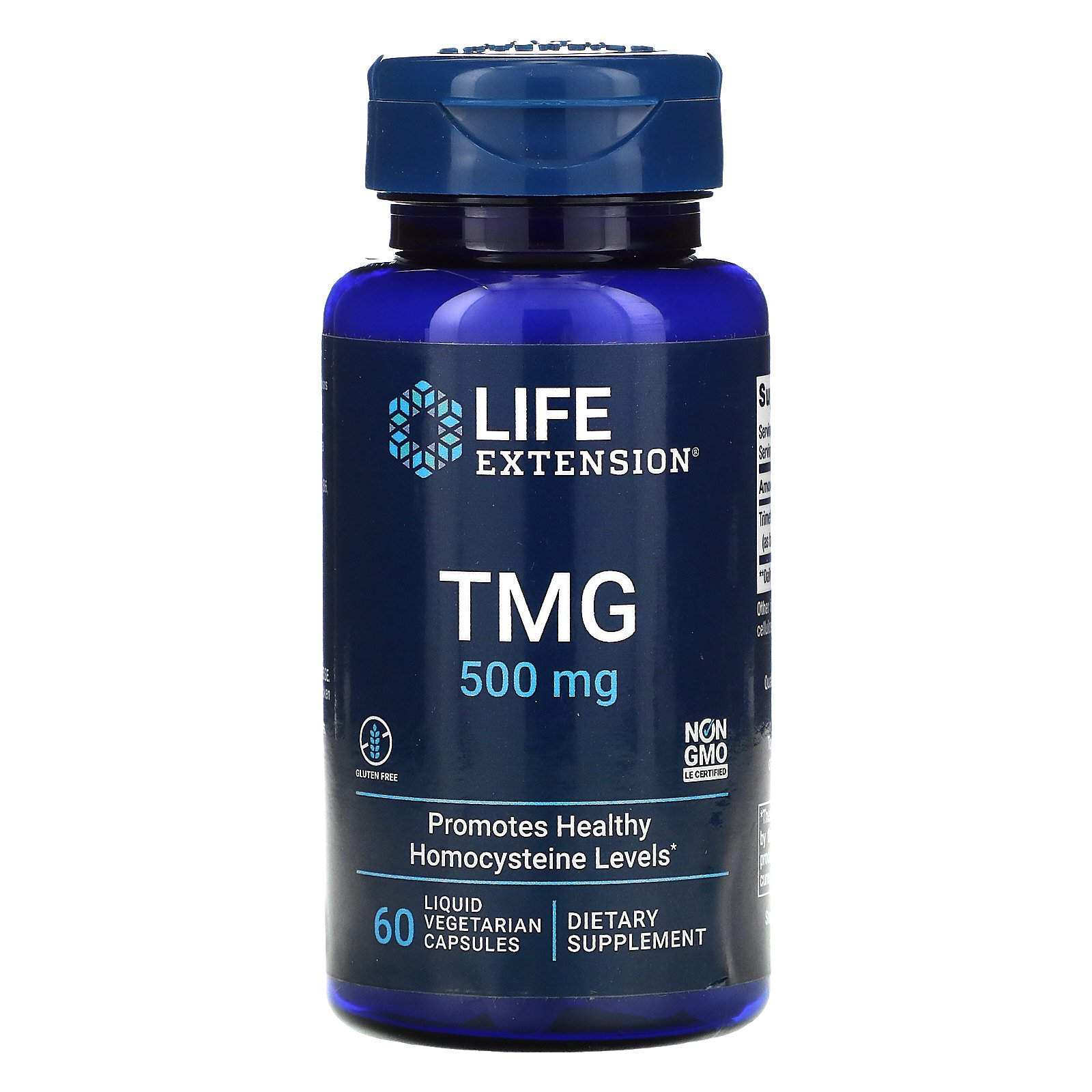 Life Extension TMG, 500 mg, 60 Liquid Vegetarian Capsules