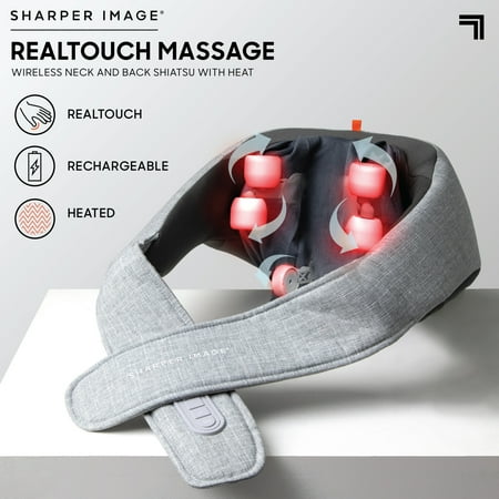 Sharper Image - Realtouch Shiatsu Massager - Grey