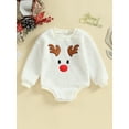 thumbnail image 2 of Wassery Baby Girls Boys Christmas Romper Clothes 6M 12M 18M 24M Toddler Girls Boys Long Sleeve Round Neck Reindeer Embroidery Bodysuit Infant Girls Boys Fall Winter Clothing, 2 of 9