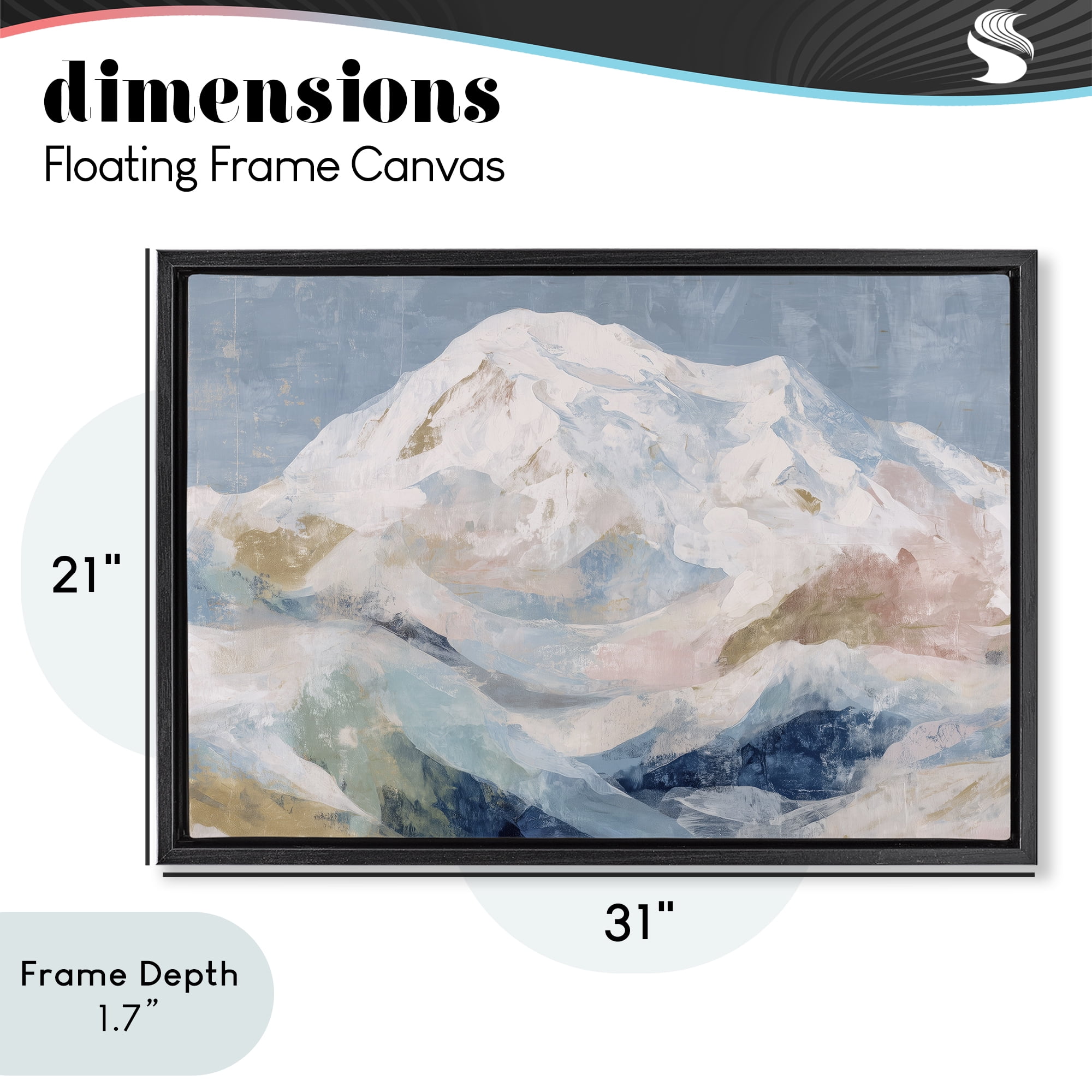 Stupell Industries Icy Mountain Range at Dusk Black Framed Floater Canvas Wall Art, design by Chromatic Storm Studio