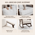 thumbnail image 4 of Rocking Chair, PAPROOS Teddy Upholstered Rocker Chair, Glider Rocker Accent Chair with Cushion, Rocking Chair for Nursery, Armchair Reading Chair for Living Room Bedroom, White, 4 of 8