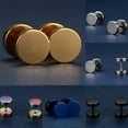 thumbnail image 3 of Unisex Stainless Steel Ear Stud Earring Titanium stud Punk Dumbbell High Polished Ear Piercing Punk Style, 3 of 7