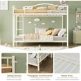 thumbnail image 3 of Garvee Twin Over Twin Metal Bunk Bed, Ladder & Guardrails, Heavy Duty, 400lbs Capacity, No Box Spring, Easy Assembly, Beige, Safe Design, 3 of 7