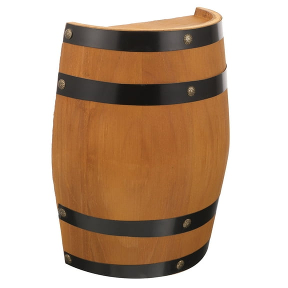ULTNICE Half Barrel Decor Light Brown Oak Wood 1Pcs Traditional Decor