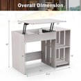 thumbnail image 3 of Costway Lift Top Computer Desk Standing Desk with Hidden Compartments & Storage Shelves, 3 of 10