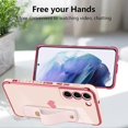 thumbnail image 4 of Designed for Samsung Galaxy S21 Plus 5G Case Pink Love Hearts Design for Women Girl Men, Luxury Plating with Strap Stand Full Camera Lens Protection Bumper for Galaxy S21 Plus 5G, 4 of 12