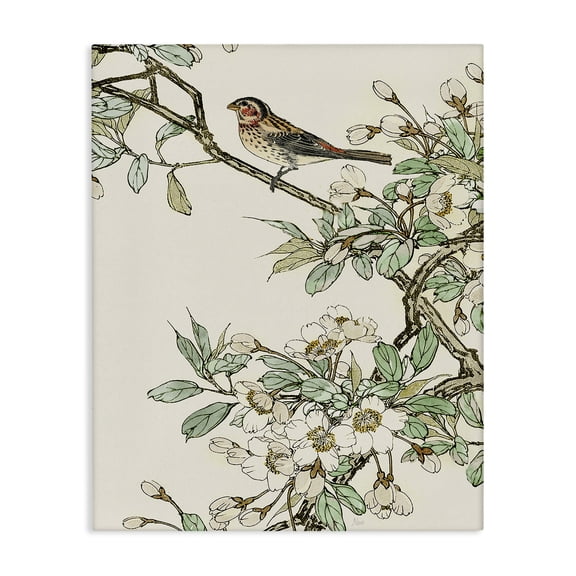 Stupell Industries Transitional Traditional Dogwood & Bird Canvas Art, 24 x 30, by Nan