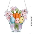 thumbnail image 3 of Easter Flower Egg Suncatcher Window Hanging Decor, Stained Glass Style Acrylic Ornament for Home Farmhouse Garden Window Decorations, Hanging Window Art for Indoor Outdoor Decor, Housewarming Gift, 3 of 9
