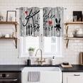 thumbnail image 2 of 2 Panels Kitchen Tier Curtains 39 Inch Length, Grey Kitchen Knife Fork Grommets Window Treatment Curtain, Fork Wooden Modern Art Thermal Curtains Drapes for Living Room/Bathroom, 2 of 9