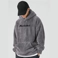thumbnail image 2 of Men's Embroidered Lettering Hoodie Casual Pullover Sweatshirt For Athletic Streetwear Comfort Fit Oversized Pullover Long Sleeve Crewneck Casual Tops, 2 of 9