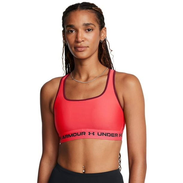 Sujetador deportivo Under Armour Crossback para impacto medio en rojo, talla XS