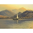 thumbnail image 2 of Adamov, Alexey 18x15 White Modern Wood Framed Museum Art Print Titled - Sail on the Sea near Mountains, 2 of 4