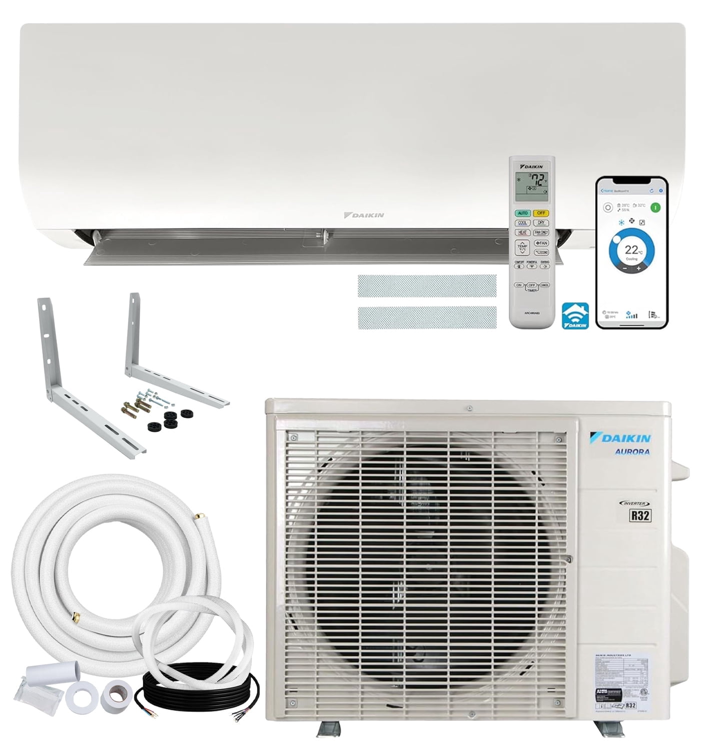 Daikin 18,000 BTU 21 SEER2 Oterra R32 Series Ductless Mini-Split