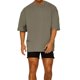 thumbnail image 1 of SAYOO Hombres Camiseta, Manga Media Color Sólido Ajuste Suelto Gimnasio Fitness Culturismo Algodón Tops Deportes Entrenamiento Camiseta SAYOO  Casual, 1 of 4