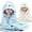 White + Blue, variant on Yiliangx 2 PCS Hooded Towels Bath Towels for Kids Toddler Infant Boy and Girl Shower Gifts Cartoon Animal Absorbent Soft Washcloth 31.5 X 31.5 Inch