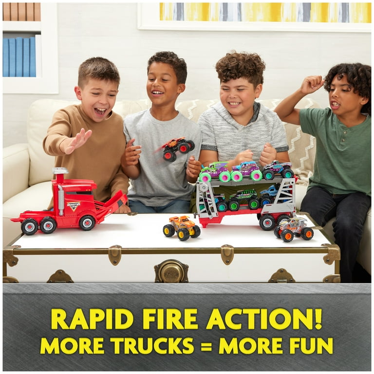 Monster Jam, 2-in-1 Launch N' Go Hauler Playset and Storage with