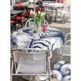 thumbnail image 5 of Outdoor Tablecloth with Umbrella Hole for Patio/Picnic/Party/Camping, Coastal Shell Navy Blue Waterproof Table Cloth Round Cover Washable, Summer Ocean Shell Beach (Dia 54"), 5 of 9