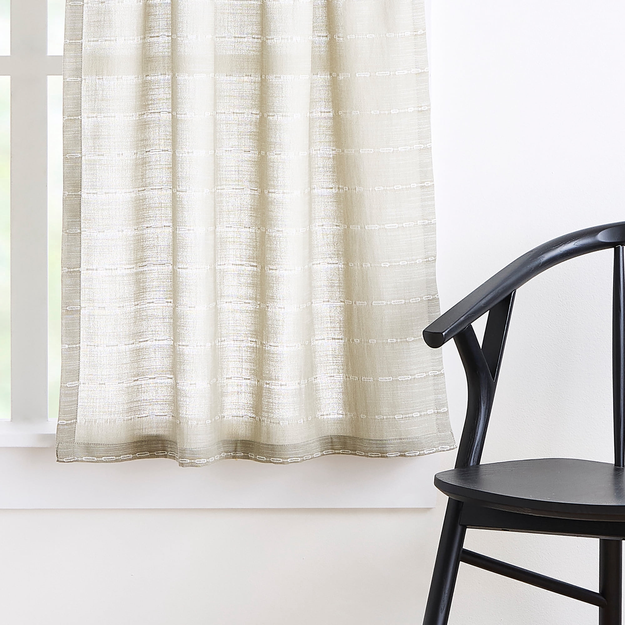 Martha Stewart Ava 3-Piece Valance and Tier Set, Sage, Rod Pocket, Light Filtering, Indoor, Adult, 60" x 14"