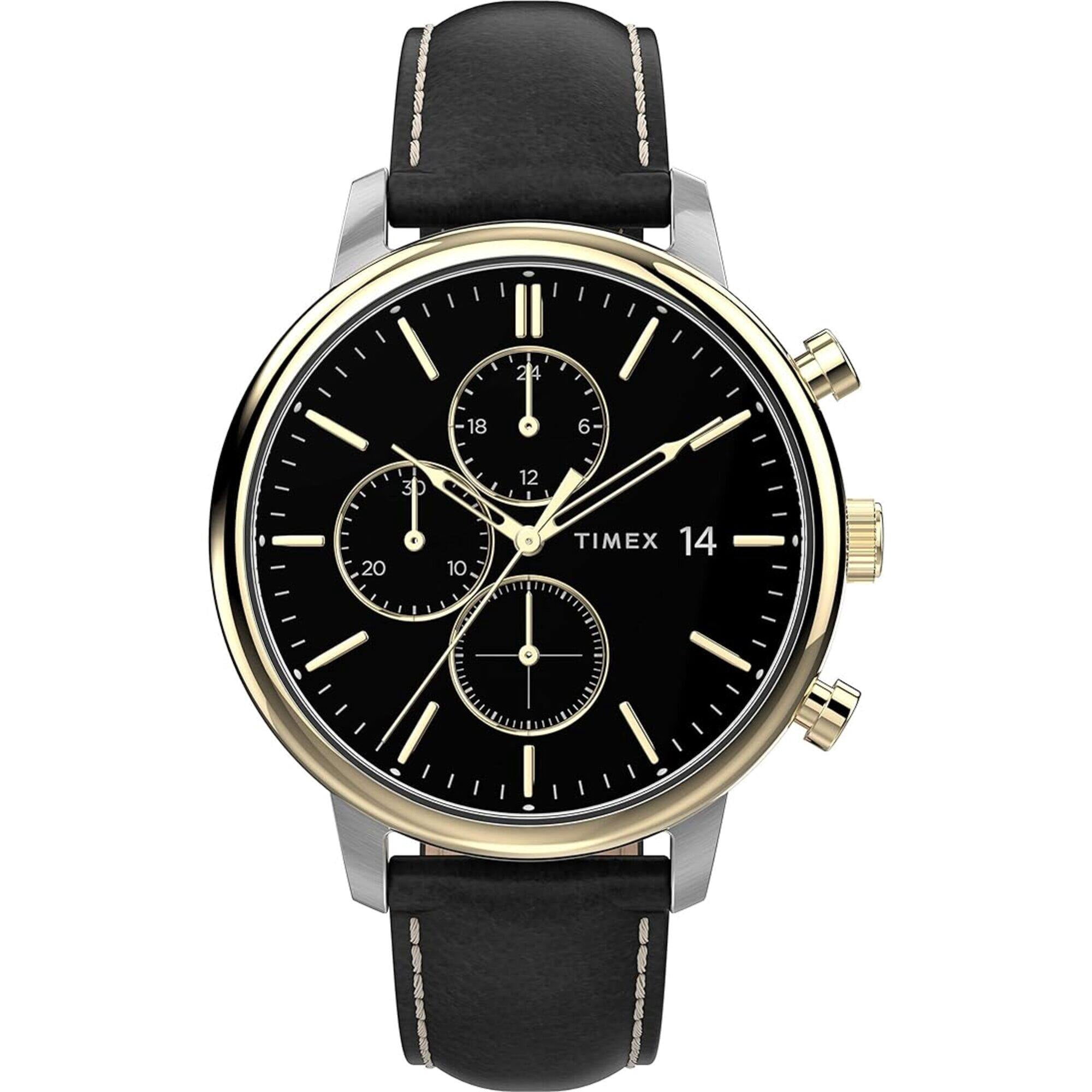 Timex TW2U39100 Men's Chicago Chronograph Black Strap Watch