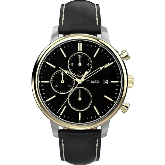 Timex TW2U39100 Men's Chicago Chronograph Black Strap Watch