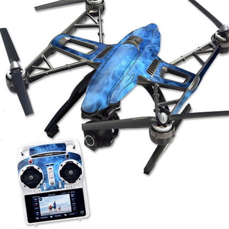 MightySkins YUQ500-Blue Mystic Flames Skin Compatible with Yuneec Q500 & Q500 Plus Quadcopter Drone Wrap Cover Sticker - Blue Mystic Flames