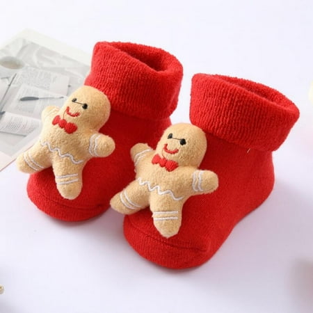 

Christmas Clearance 0-1Yborn Baby Girl Boy Cotton Socks Infant Cartoon Christmas Socks Anti-slip Middle Tube Floor Socks