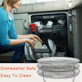 thumbnail image 4 of 2pcs 8-Inch 3-Layers Air Fryer Rack Stackable Grid Grilling Rack Stainless Steel Round Rack for Home Kitchen Oven Cooker, 4 of 5