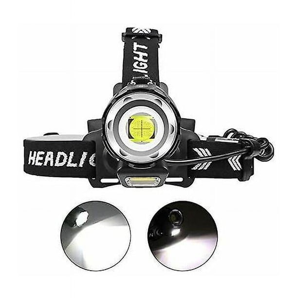 Sailing Linterna frontal LED recargable de 12000 lúmenes, potentes faros XHP90 Linterna frontal de alta potencia Luz de trabajo con zoom de 4 modos con indicador de encendido para espeleología Fis
