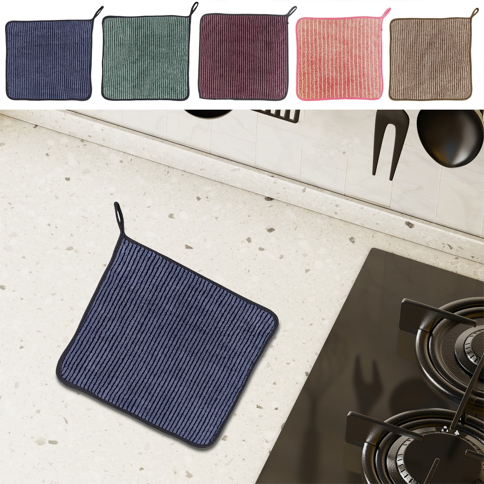 Sentmoon Cleaning Cloth Cleaning Rags Kitchen Wipes Non-stick and Lint Free Wiping Tablecloths Dishwashing Rags Thickened Absorbent Towel Housework Stain Remover Cloths