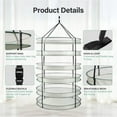 thumbnail image 3 of iPower 3 Feet 6 Layer Herb Drying Rack Hanging Foldable Dry Net with Heavy Duty Rings and Carrying Bag, for Plants, Seeds, and Buds, Green, 1-Pack, 3 of 7