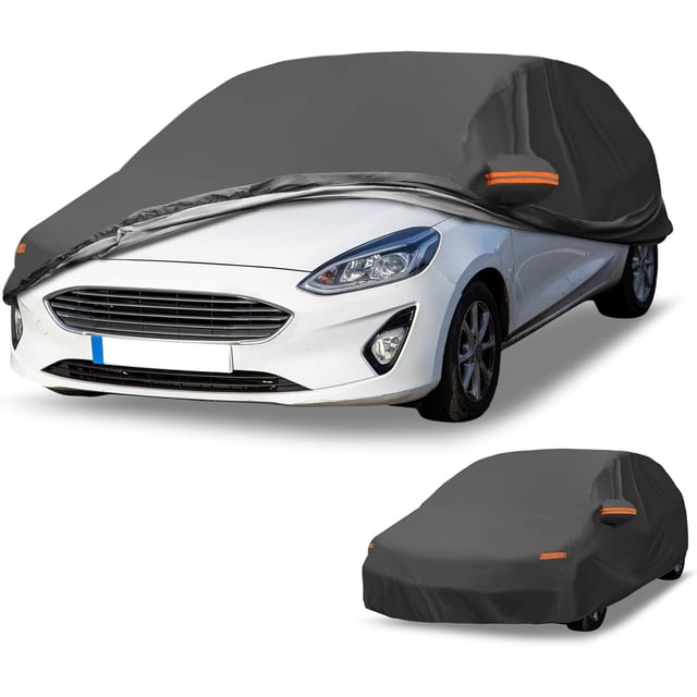 Housse de Voiture Imperméable Toutes Saisons - Protection Extérieure Complète Résistante aux UV pour Ford Focus Hatchback 2010-2022 Noir avec Fermeture Éclair Latérale Droite