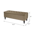 thumbnail image 6 of Abble  W 45 in. x H 17.3 in. Beige Upholstered Storage Bench with Button-Tufted Seat, 6 of 6