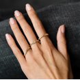 thumbnail image 3 of xianyou-Stackable Gold Rings for Women, 18K Gold Plated Cubic Zirconia Statement Rings, Non Tarnish Ring Set, Dainty Gold Rings for Women, Trendy Fashion Chunky Stacking Rings, 3 of 4