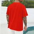 thumbnail image 4 of Styesk T-Shirts pour Hommes Impression Col Rond Mode Décontractée Manches Courtes Blouses, 4 of 6