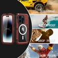thumbnail image 4 of ELEHOLD Waterproof Rugged Case for iPhone 14 Pro 6.1" MagSafe Compatible Built-in Screen Protector IP68 Underwater 360° Full Body Shockproof Dustproof Protective Case for iPhone 14 Pro,Red, 4 of 9
