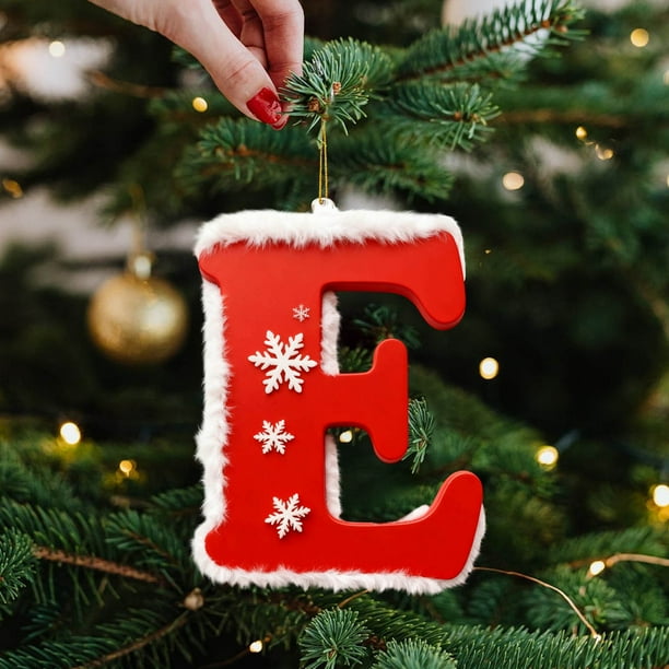 Decoraciones de Árbol de Navidad 26 Letras Personalizadas Colgante Colgante Ornamentos para Árbol de Navidad Árbol de Navidad Ornamentos