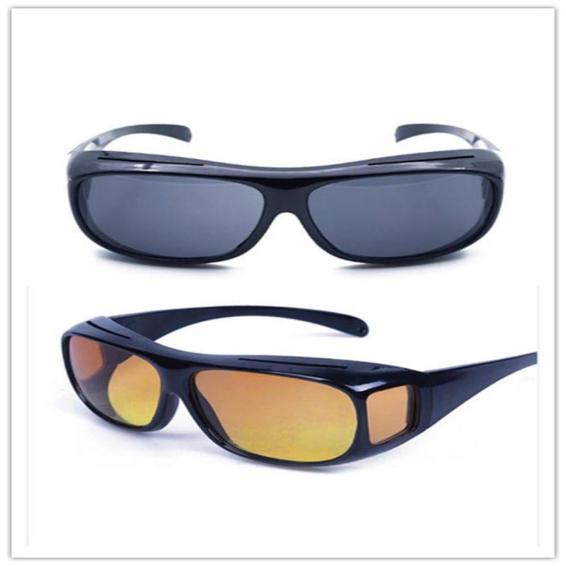 HD Night or Day Vision Wraparound UV400 Protective Sunglasses Fits Over Glasses 