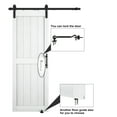 thumbnail image 3 of JUBEST 30"x84" Sliding Barn Door with 5FT Barn Door Hardware Kit&Lock Included, Pre-Drilled MDF Sliding Door with Water-Proof & Scratch-Resistant PVC Surface, H-Frame White Barn Door, Easy to Install, 3 of 10
