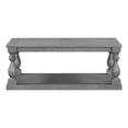 thumbnail image 4 of GZXS 43.5-Inch Rectangle Coffee Table, Vintage Center Tea Table with Solid Pine Legs and Open Shelf, Easy Assembly, Gray, 4 of 9