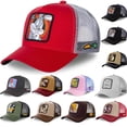 thumbnail image 2 of Gorra de béisbol de pato de conejo de dibujos animados - sombrero de conductor de camión - Sombrero de sol lobo negro uno, 2 of 2