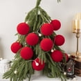 thumbnail image 7 of Dmlowu 12Pcs Velvet Flocked Christmas Ornaments, Plush Matte Shatterproof Christmas Ball Ornaments, Red Christmas Decorations for Xmas Tree Holiday Party, 7 of 7