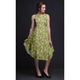thumbnail image 4 of Bimba Green Leaves & Ranunculus Floral Women Knee Length Sleeveless Casual Summer Sun Tank Dress-X-Small, 4 of 6