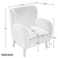 thumbnail image 3 of Modern Wingback Lounge Chair with Soft Fabric & Solid Wood Legs, Beige, 3 of 11