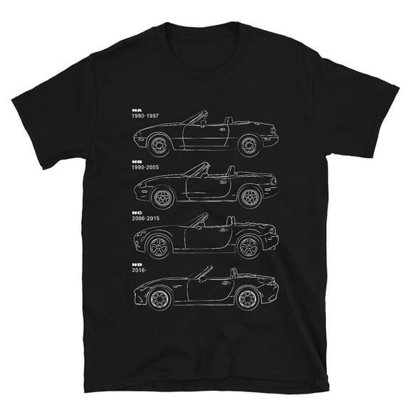 MX-5 Miata Generation Men's T-Shirt Bluepint JDM Eunos Sports Car Auto Tee Shirt
