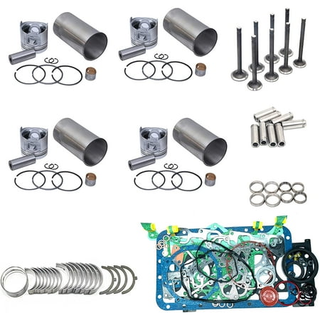 Seapple 4 Cylinder Overhaul Rebuild Kit Compatible with Kubota V1505 V1505D V1505T V1505BH V1505-E Engine B2910HSD B7820HSD B3030HSD B3030HSDC B3200HS B3030HSD KX71H KX91-2 KX71-3 KX91-2S Excavator