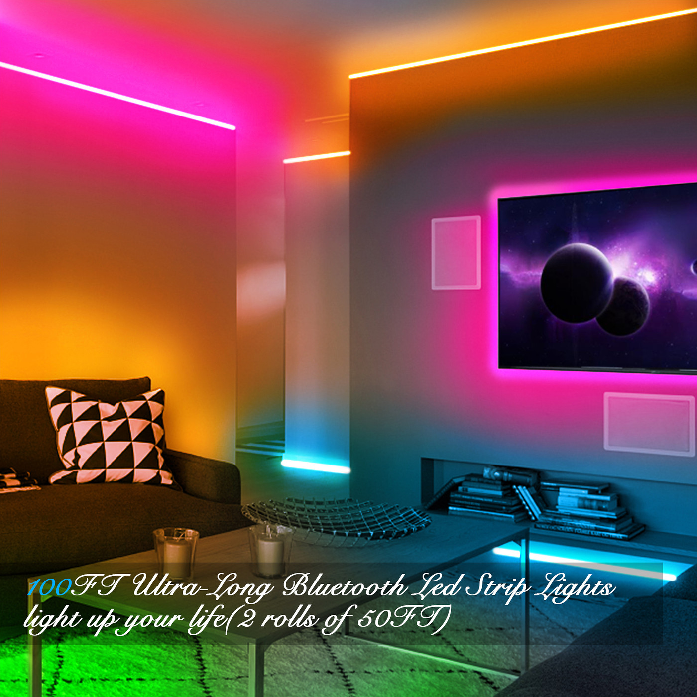 DAYBETTER 100ft LED Strip Lights with App Control and Remote photo 6