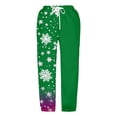 thumbnail image 4 of Byoo Snowflake Print Toddler Girls' Jogger Pants Soft Cozy Elastic Waistband High Rise Kids Sweatpants Comfort Pants,Green, 4 of 4