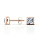 thumbnail image 3 of Pendientes de Botón JeenMata con Solitario de Moissanita 2 Quilates En Baño de Oro Rosa de 18 K sobre Plata, 3 of 5