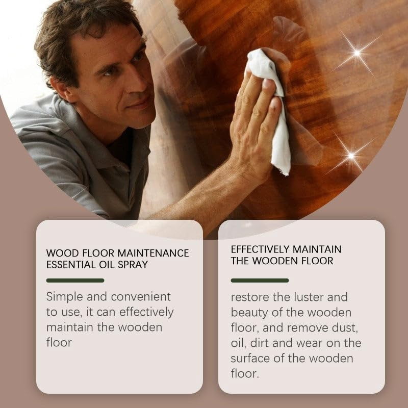 Beeswax Wood Floor Restorer Spray, Fills Scratches, Shines & Protects