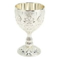 thumbnail image 2 of Metal Wine Cup, Rustproof Vintage Style Metal Embossed Wine Cup Flower Pattern  For Decor Gold,Silver,Bronze, 2 of 8